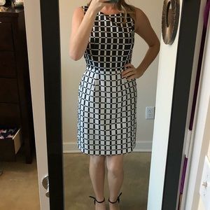 Black and white geometric dress